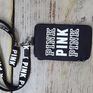 PINK lanyard wristlet wallet Victoria secret